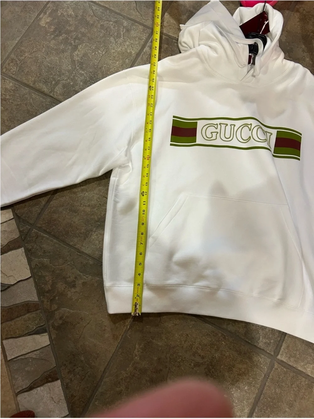 Men’s Gucci, cotton, iconic embroidered web stripe logo hoodie size XXXL. NWT.